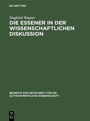 cover image of Die Essener in der wissenschaftlichen Diskussion